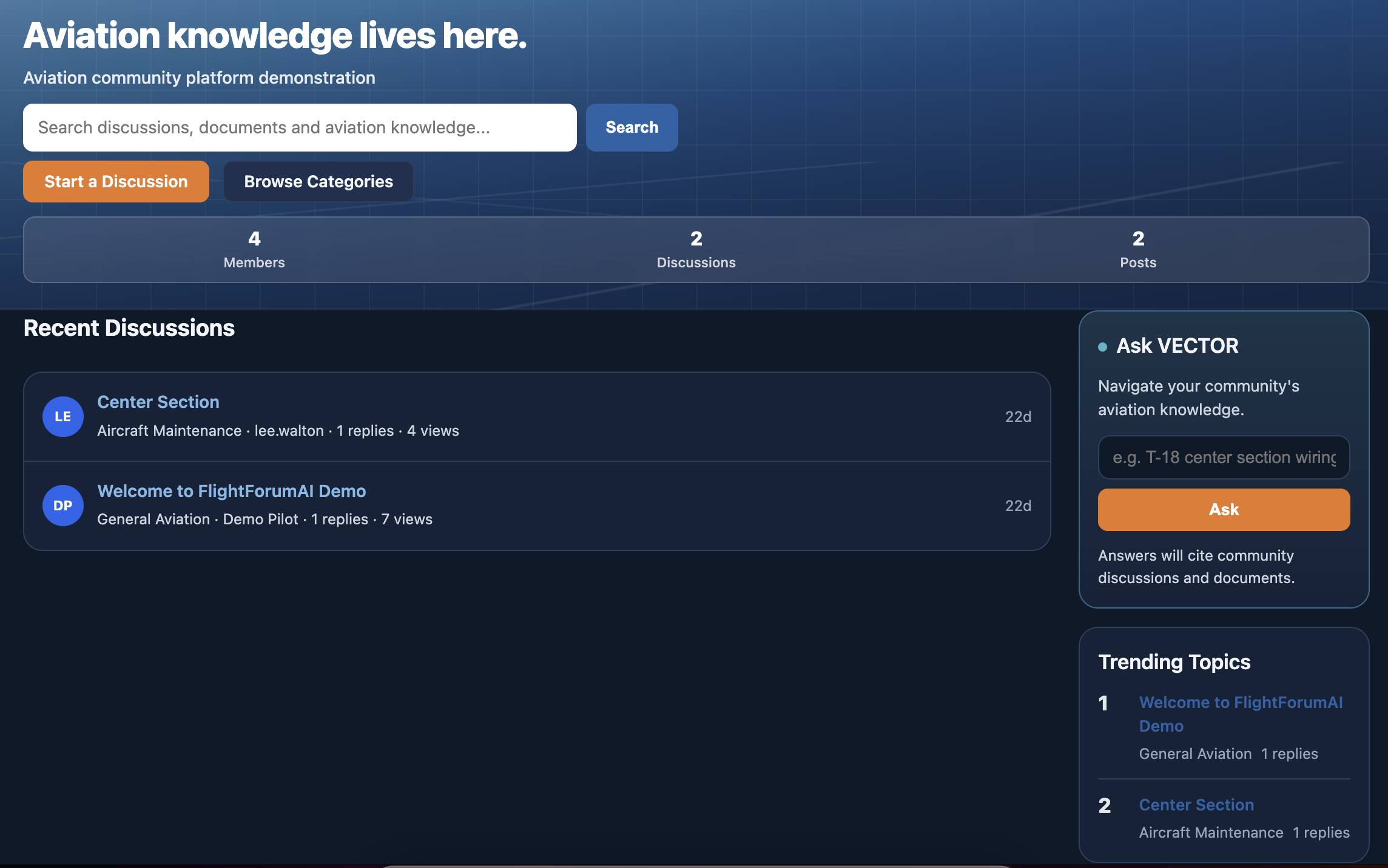 FlightForum AI community discussions and topic browsing
