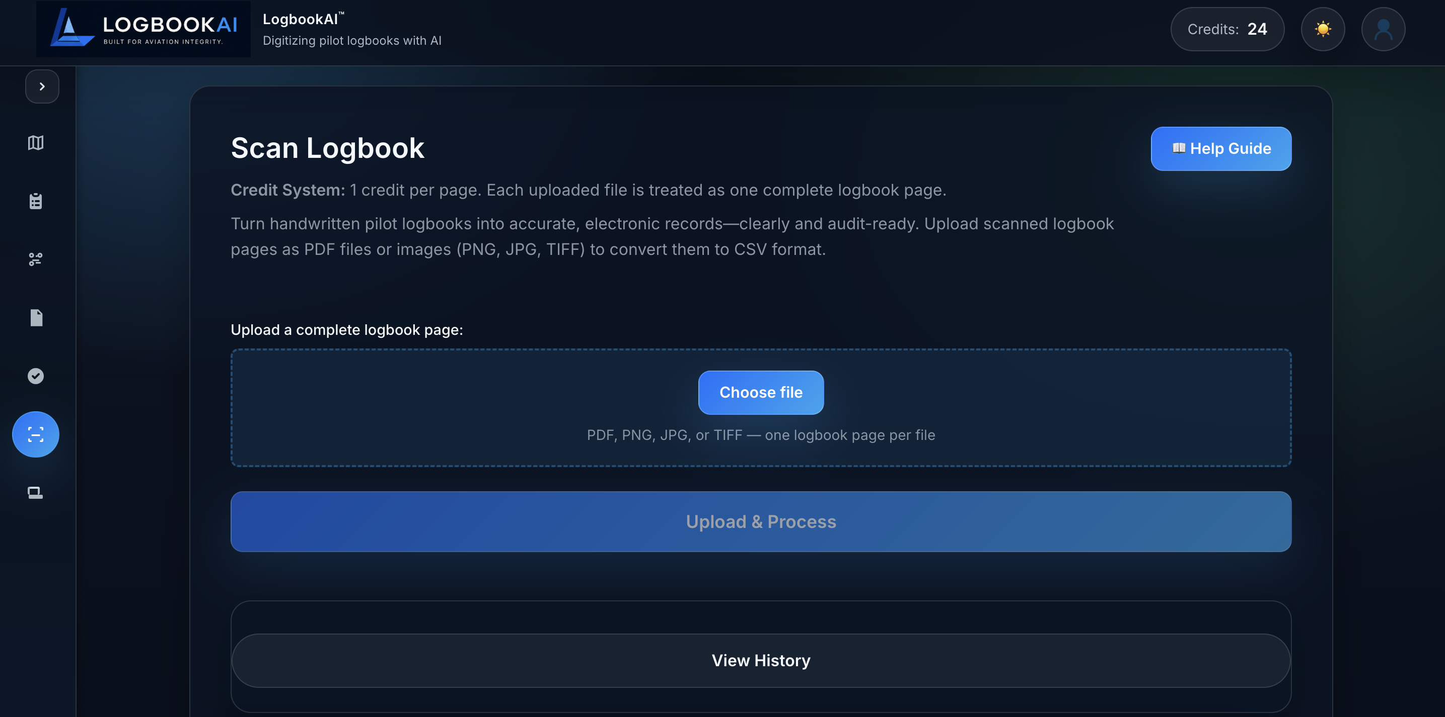 Logbook AI scan upload and traceability